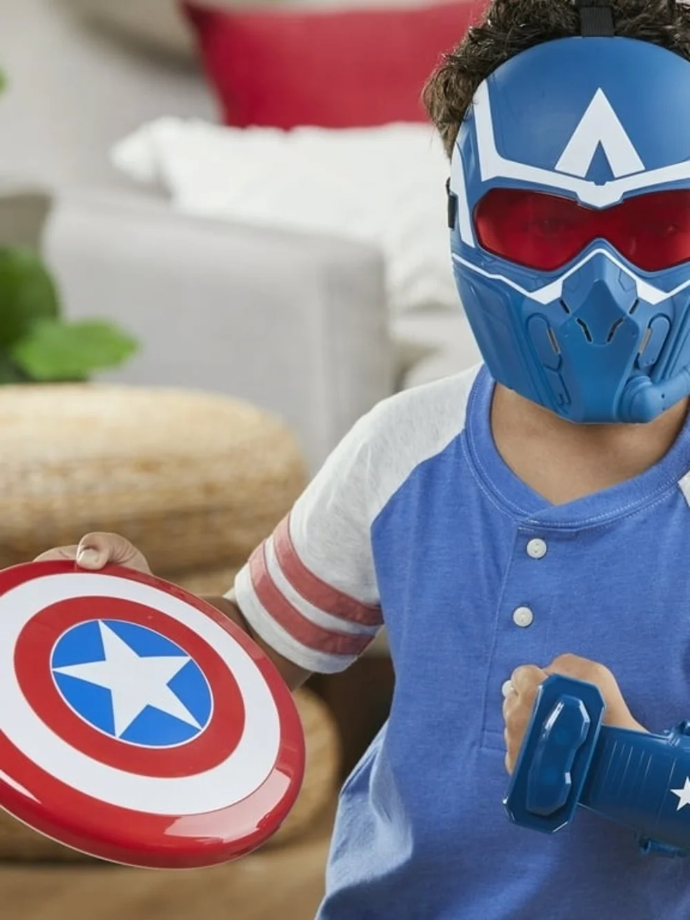 Blue and Red Captain Shield & Mask Kids Costume Set
